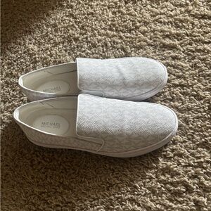 Michael Kors White Slip-On Logo Sneakers